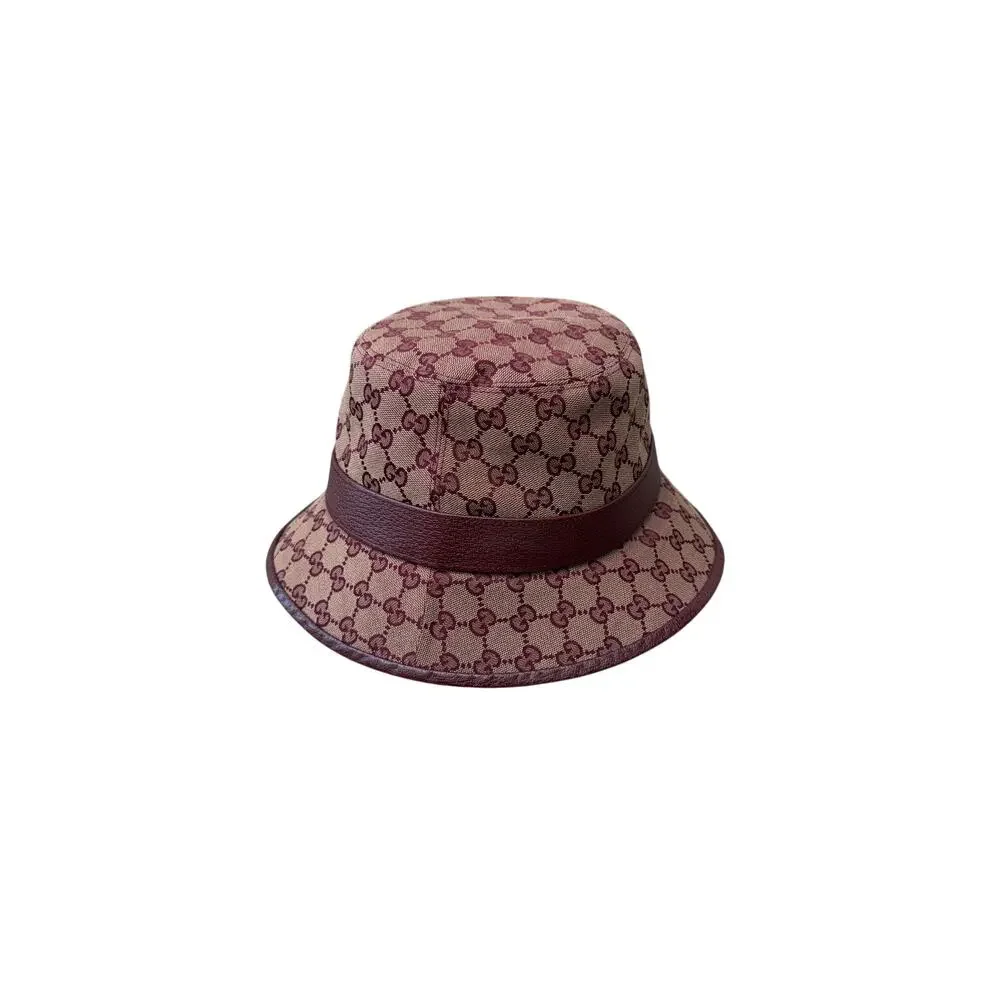 Gucci Burgundy Monogram Bucket Hat (Size L)